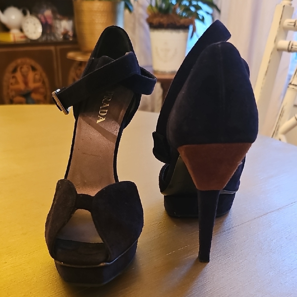 Prada Women's Black Suede Heels